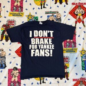 Baseball Tee 90s-00s Fruit of the Loom L Navy Graphic T-Shirt